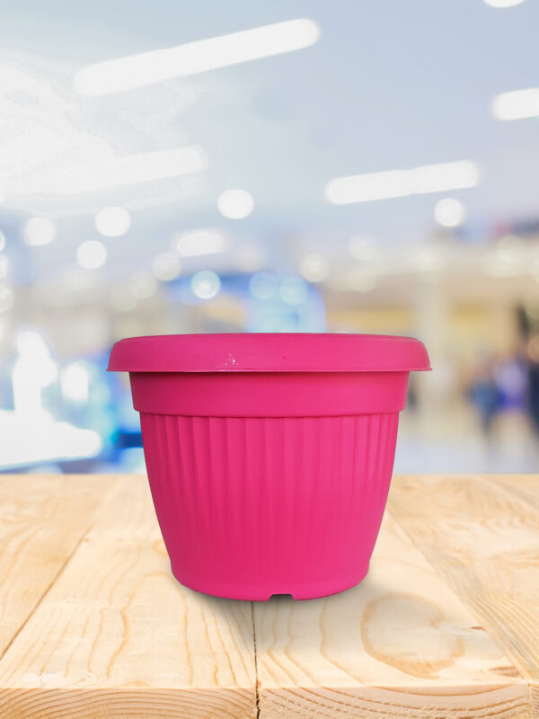 HRPL – 10.4 Inch Decorative Pink Round Pots – Single BALCONY PLANTERS BALCONY PLANTERS