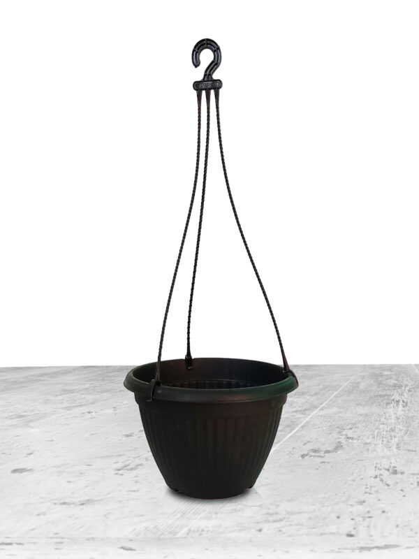 HRPL – Black color Big Decorative Round Hanging Pots (Pack of 4) BALCONY PLANTERS BALCONY PLANTERS