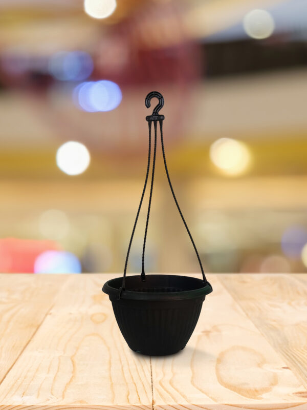 HRPL – Black color Round Decorative Hanging Pots (Pack of 3) BALCONY PLANTERS BALCONY PLANTERS
