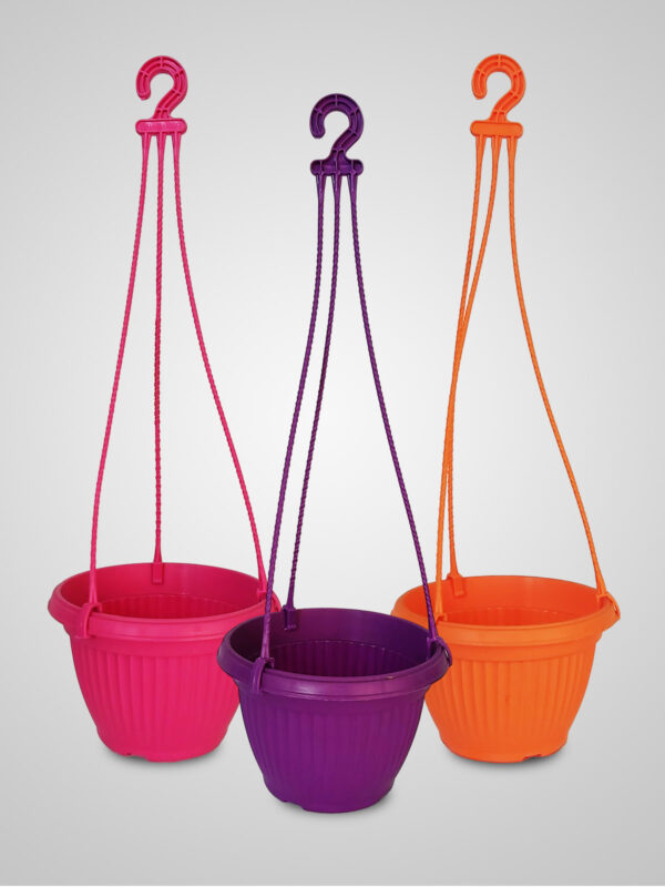 HRPL – Multicolor Round Hanging Pots (Pack of 3) BALCONY PLANTERS BALCONY PLANTERS
