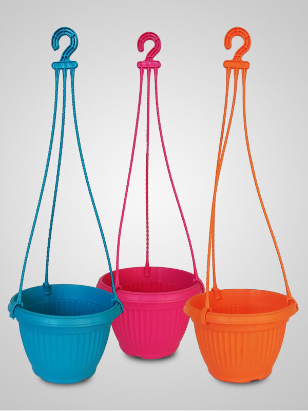 HRPL – Multicolor Round Hanging Pots (Pack of 3) BALCONY PLANTERS BALCONY PLANTERS