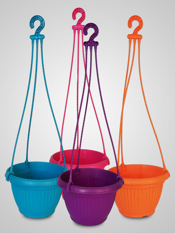 HRPL – Multicolor Round decorative Hanging Pots (Pack of4) BALCONY PLANTERS BALCONY PLANTERS