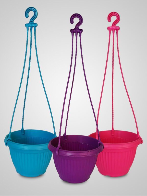 HRPL – Multicolor Big Decorative Round Hanging pots (Pack of 3) BALCONY PLANTERS BALCONY PLANTERS