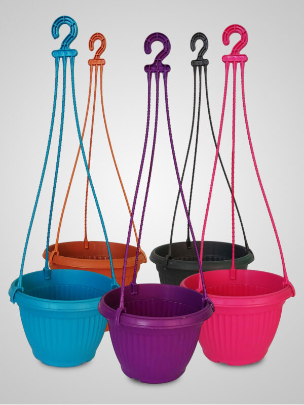 HRPL – Multicolor Big Decorative Round Hanging Pots (Pack of 5) BALCONY PLANTERS BALCONY PLANTERS
