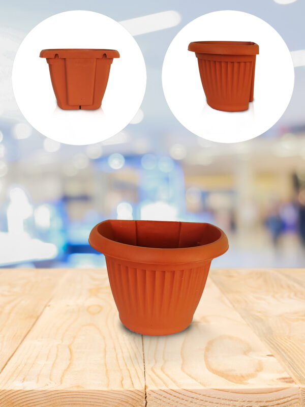 HRPL – 6 Inch Teracotta Color Wall Mounted Planter (Pack of 3) DIFFERENT SHAPED POTS DIFFERENT SHAPED POTS